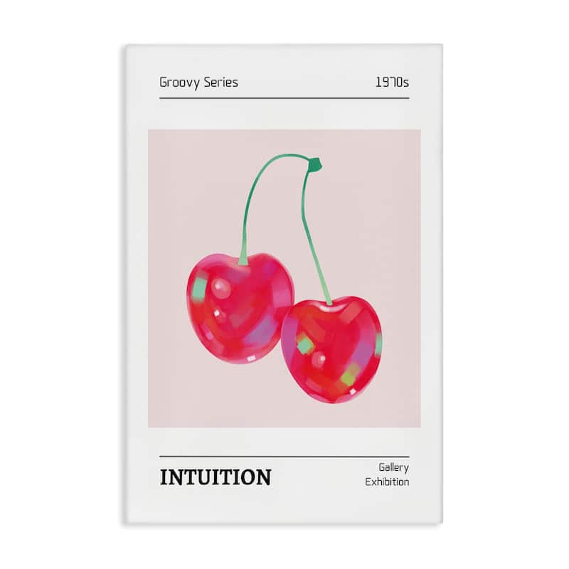 Stupell Intuition Phrase Cherries Canvas Wall Art Design By LSR Design Studio - 30 x 45