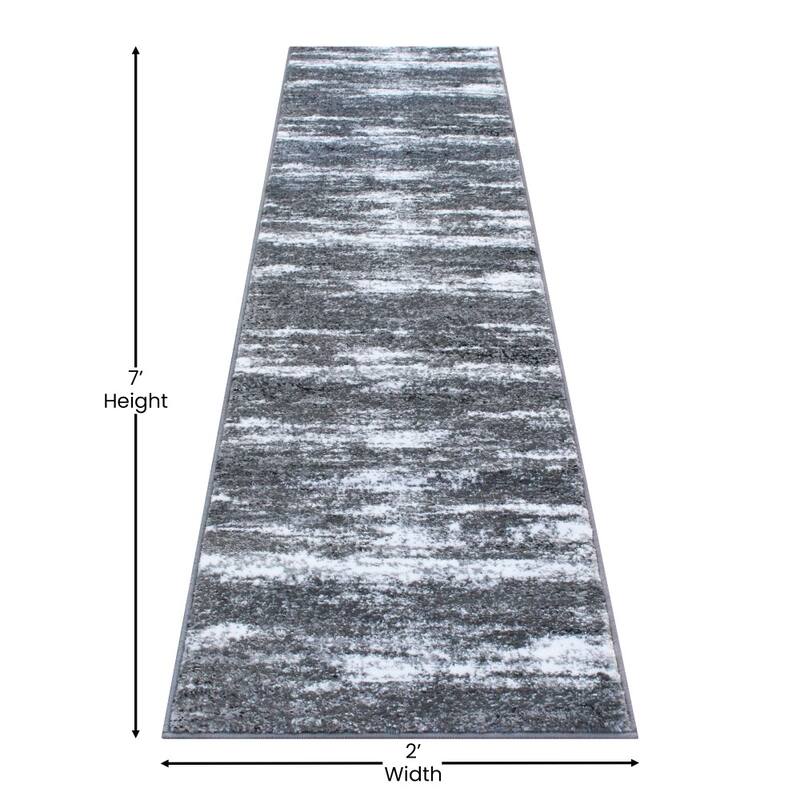 Distressed Motif Indoor Jute Back Olefin Area Rug