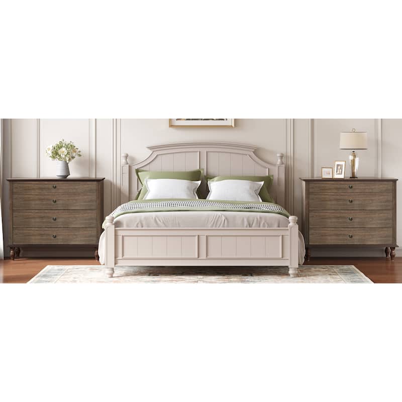 4-Drawer Accent Chest Wooden Dresser Nightstand for Bedroom