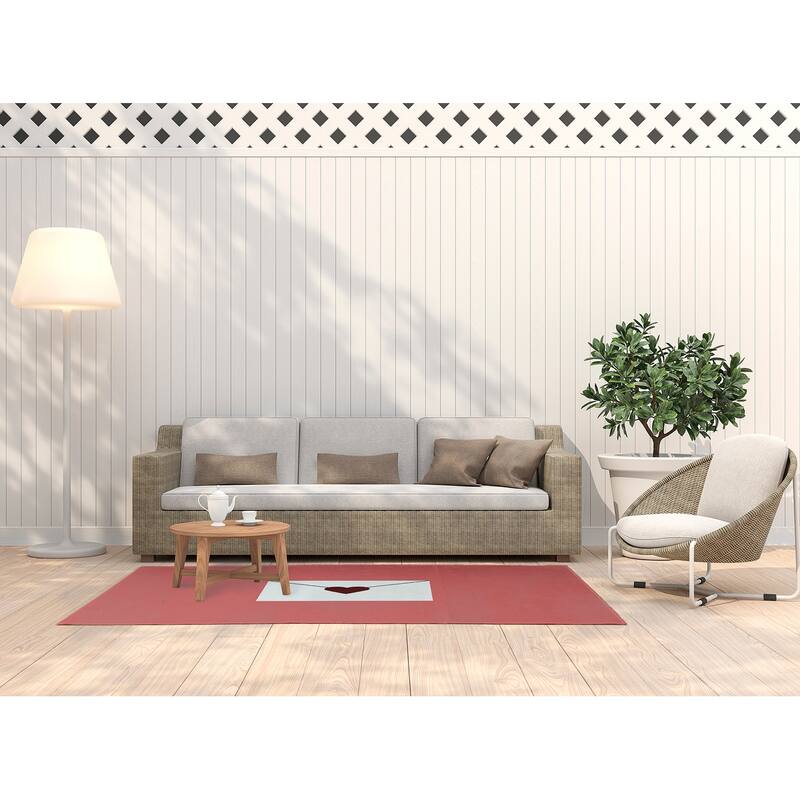 Love Letter Valentines Chenille Indoor/Outdoor Rug