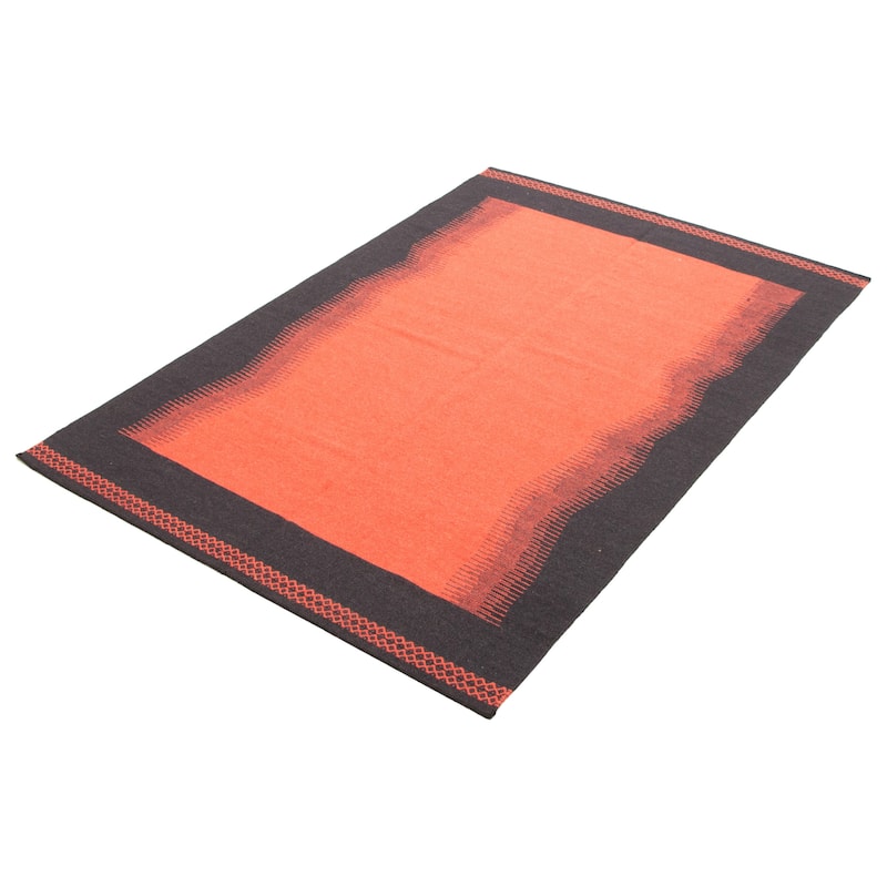 ECARPETGALLERY Flat-Weave Ankara FW Red Wool Kilim - 5'3 x 7'7