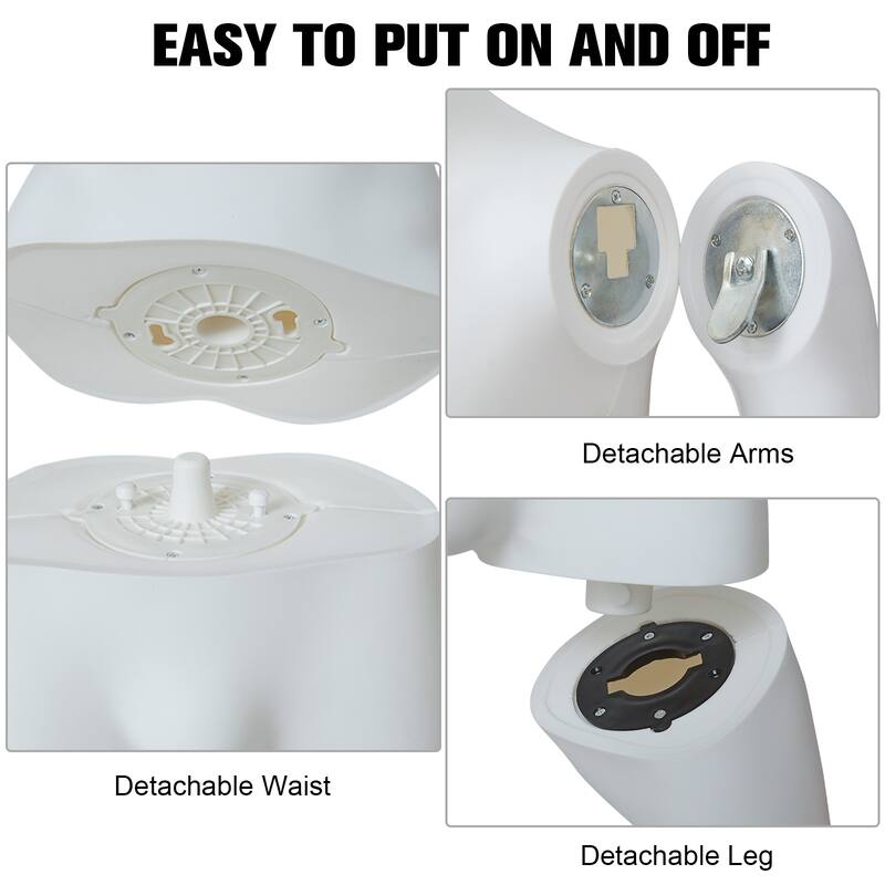 Full Body Mannequin Famale Male Dress Form Display, Manikin Torso Stand Realistic Mannequin for Retail Clothing Shops, White