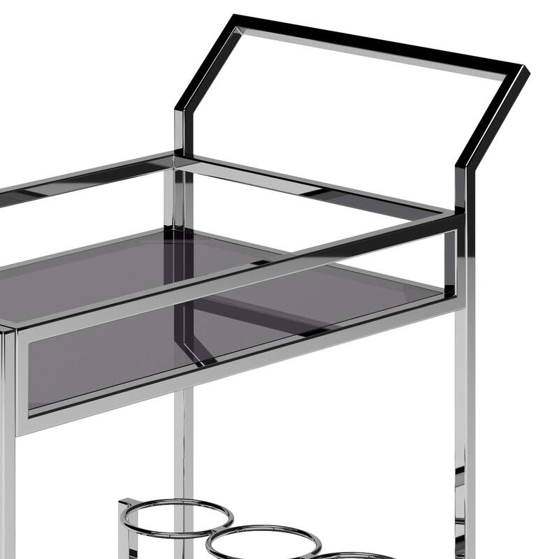 Watts - 26" Bar cart - Chrome - Black