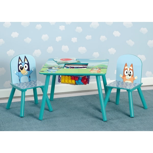 slide 2 of 5, Bluey Kids Table and Chair Set with Storage (2 Chairs Included) - 24"L x 24"W x 17.72"H