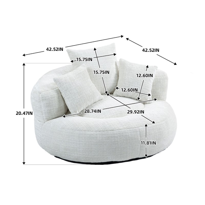 Oversized Chenille High Back Bean Bag Couch for Adults and Kids