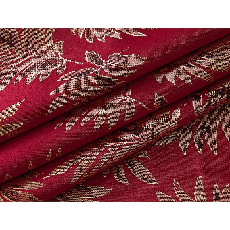 Gracewood Hollow Bao Textured Floral Jacquard Single Rod Pocket Curtain Panel w/ Attached 18-inch Valance - 54 x 84 in.