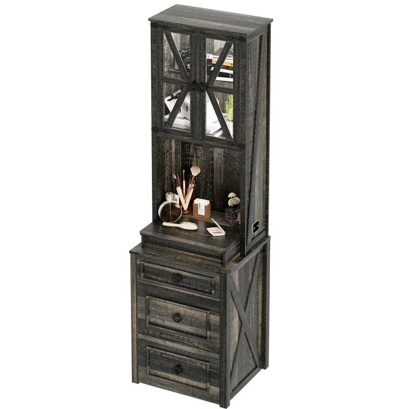 Makeup Vanity with Led Light and Hidden Storage
