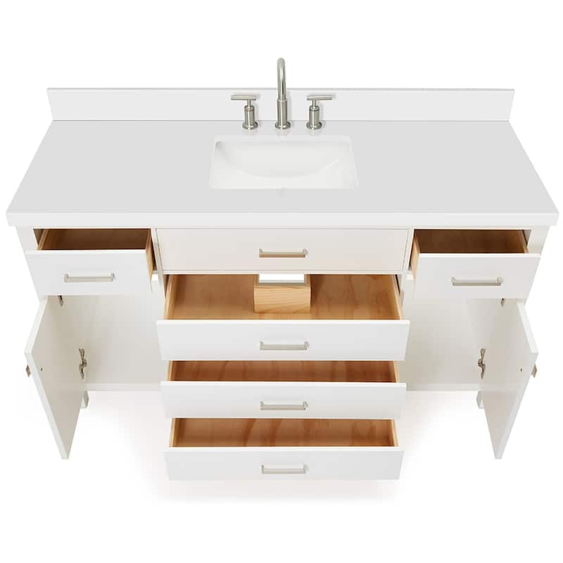 Ariel H061SWQRVO Bristol 61" Free Standing Single Rectangular Basin