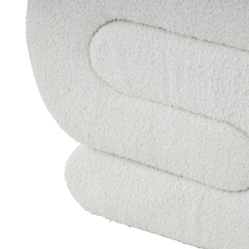 White, Gray or Copper Polyester S- Shaped Room Ottoman with Connected Arches