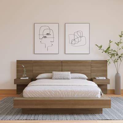 Napa 4-Piece Platform Bedroom Set With Floating Nightstand