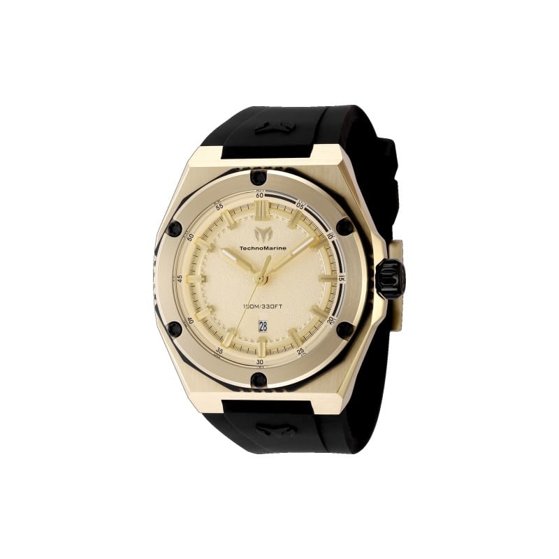 Technomarine Men's TM-416069 CORAL Quartz 3 Hand Gold Dial Watch