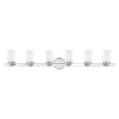 Livex Lighting 6-Light Polished Chrome Bath Vanity, 15456-05 - 47.5" W 8.75" H 6" EXT
