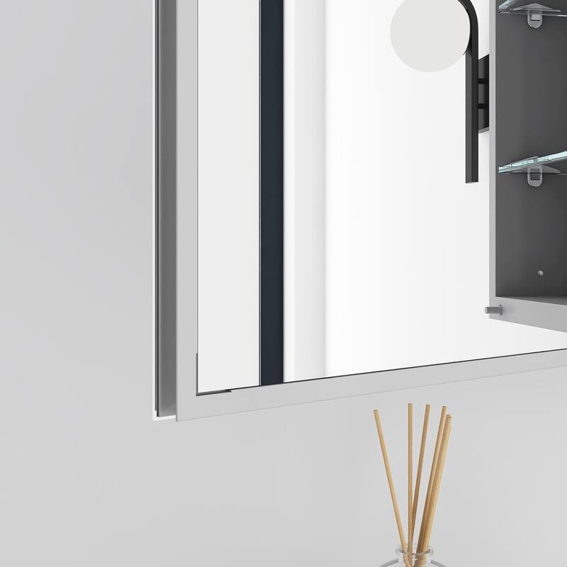 Rectangular Aluminum Medicine Cabinet with Mirror