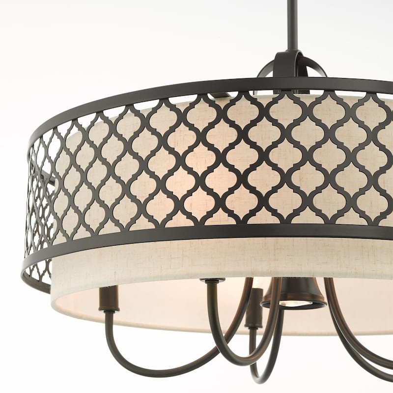 Livex Lighting Arabesque Single Light 24" Wide Drum Chandelier with