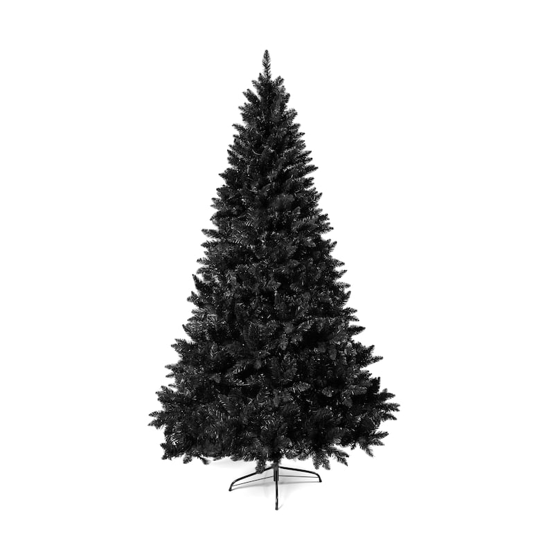 6FT Pre-lit Artificial Hinged Christmas Tree,Xmas Tree with 920 Branch Tips and 280 Color LED Changing Lights with 11 Modes