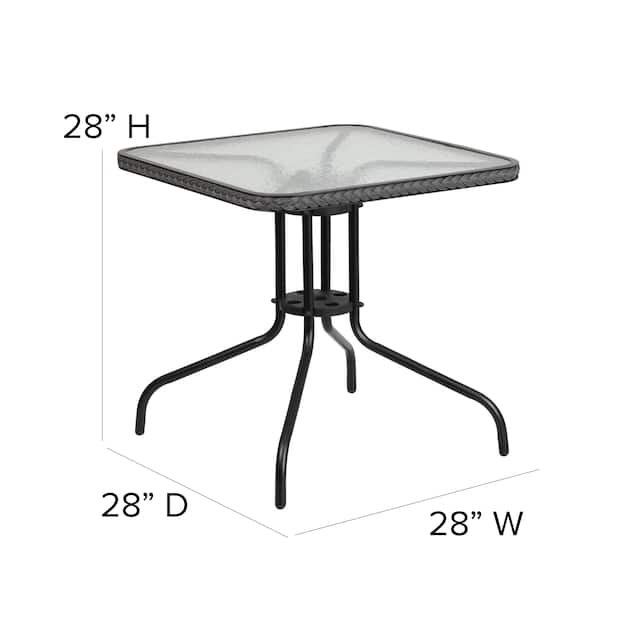 Powder-coated Aluminum/ Rattan Lightweight 5-piece Outdoor Dining Set
