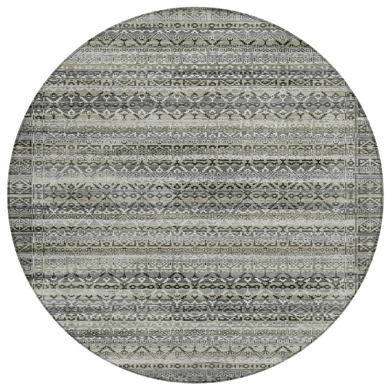 HomeRoots Striped Transitional Rectangle Outdoor Rug