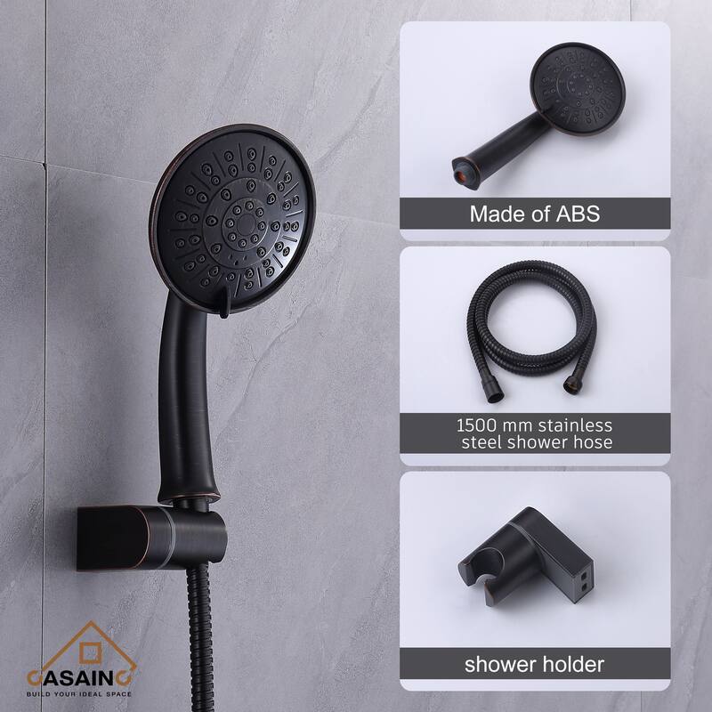 CASAINC Wall-mounted Rain Shower Faucet with Pressure Balanced Valve
