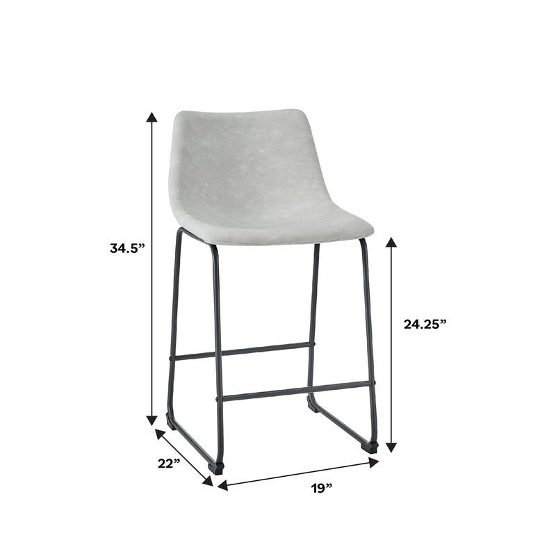 Middlebrook Prusiner 26-inch Faux Leather Counter Stool (Set of 2)