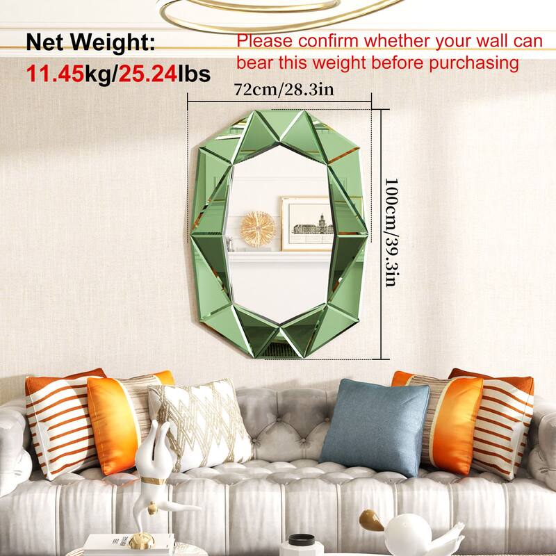 Diamond Beveled Edge Bathroom Wall Vanity Mirror