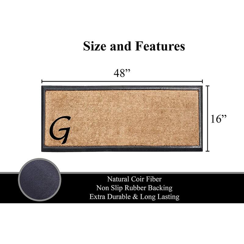 Rubber/Coir Molded Lucida 16-inch x 48-inch Monogrammed Doormat