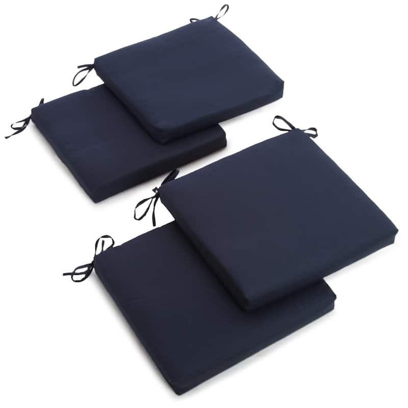 20-inch by 19-inch Twill Indoor Chair Cushion (Set of 1, 2, or 4) - 20 x 19 - Set of 4 - Navy