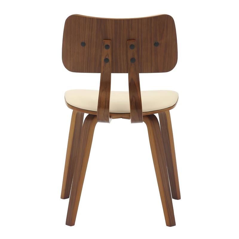 5-Piece Dining Set with 47-Inch Round Ash Wood Dining Table and 4 Leather Accent Side Chairs