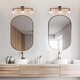 preview thumbnail 3 of 9, Modern 3-Light Black Gold Bathroom Vanity Light Fixture with Globe Glass - 24.5" L x 7.5" W x 8" H