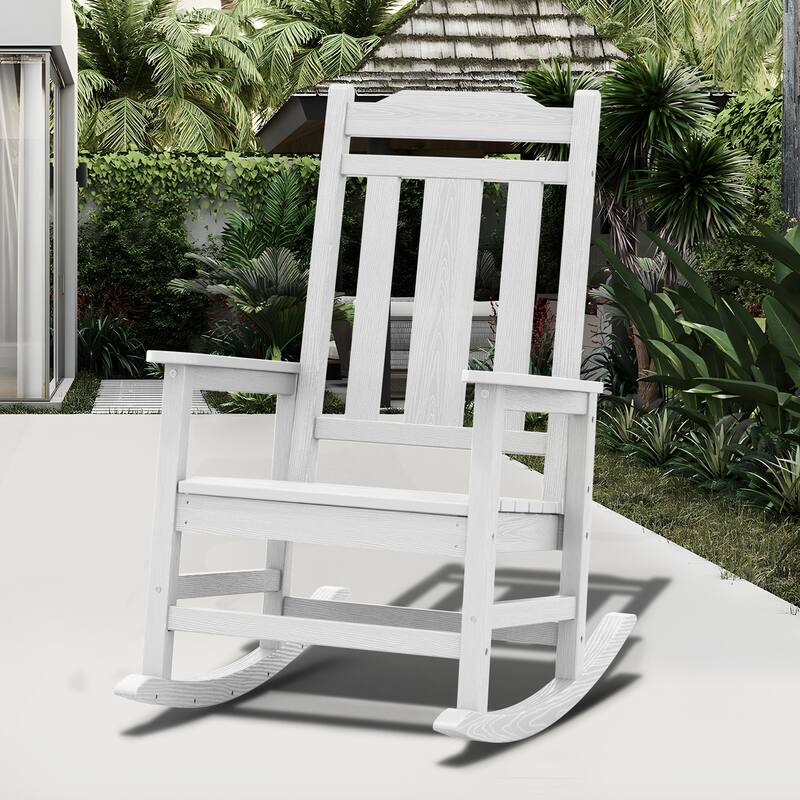 Outdoor Patio HDPE Rocking Chiar, Extra Wide Seat & Backrest