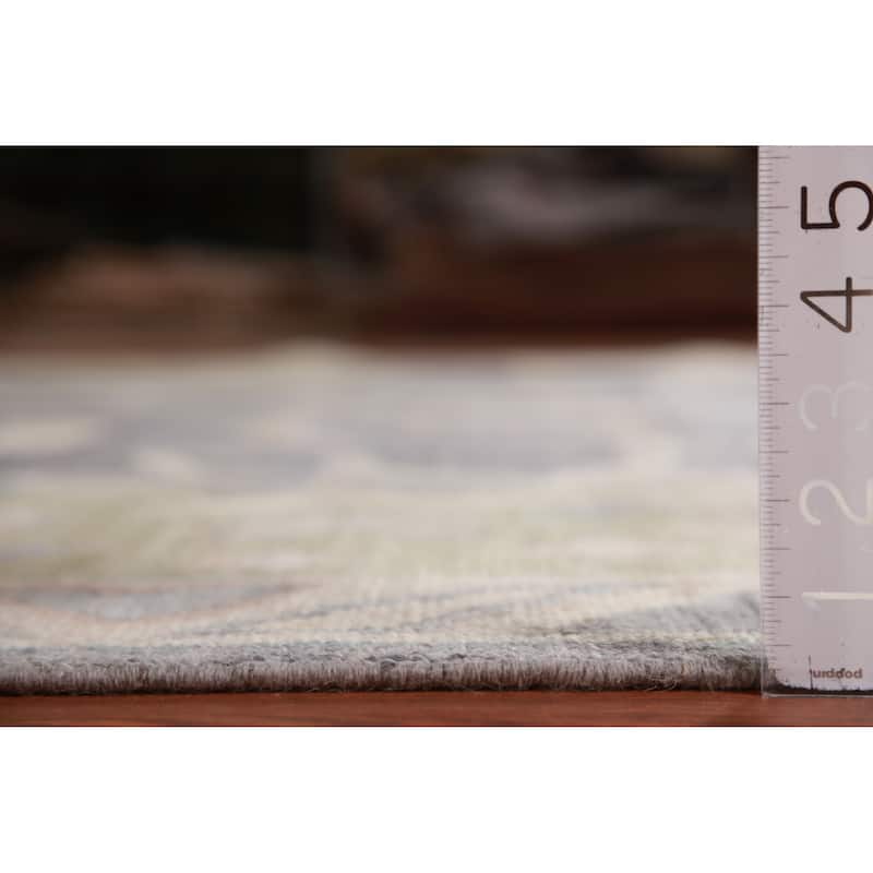 Hand Knotted Oriental 100% Wool Carpet Transitional All-Over Greys & Charcoal Oushak Area Rug - 9' 10'' X 8' 1''