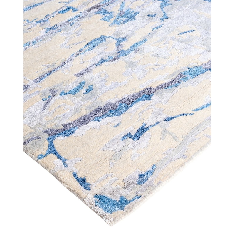 Modern One-of-a-Kind Hand-Knotted Area Rug - Beige, 8' 2" x 10' 0" - 8' 2" x 10' 0"
