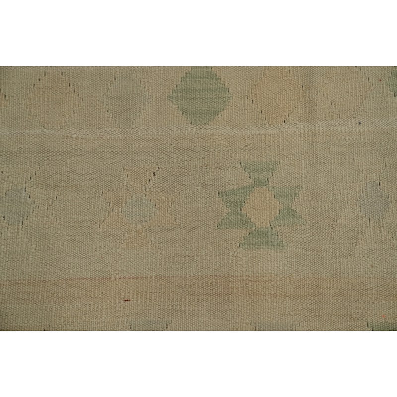Hand Woven Oriental 100% Wool Carpet Southwestern Tribal Beige & Ivories Kilim Area Rug - 6' 0'' X 4' 0''