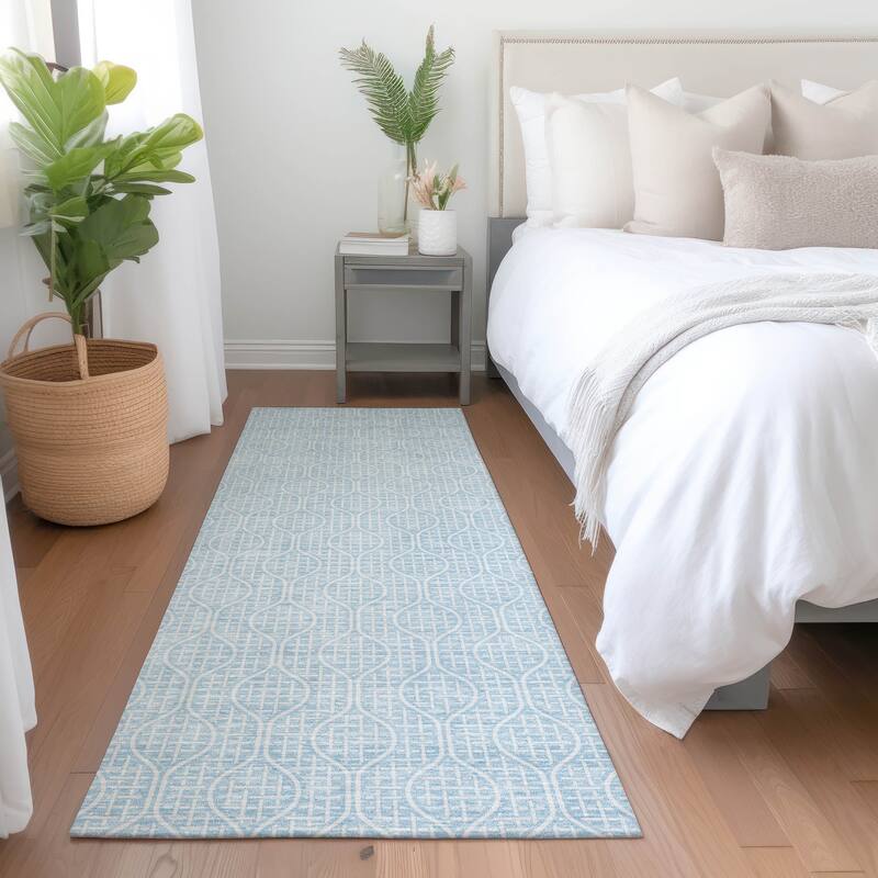Premium Washable Super Soft Modern Teardrop Mayfield Rug - Sky - 2'3" x 7'6"