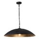 preview thumbnail 6 of 34, 1-Light Black Gold Oversized Metal Dome Pendant Light - 27in