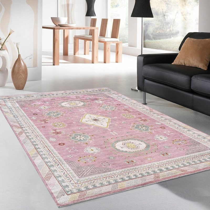 Pasargad Home Khotan Hand-Knotted Pink/Beige Wool Area Rug - 9' 2'' X 11'11''