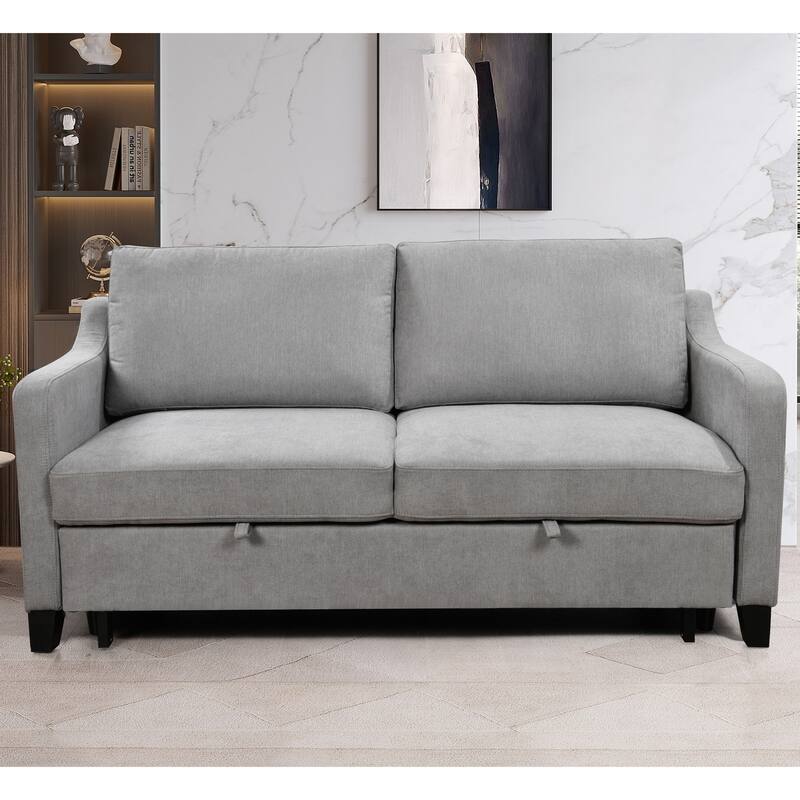Fabric Convertible Sleeper Sofa Bed with Reclining Backrest