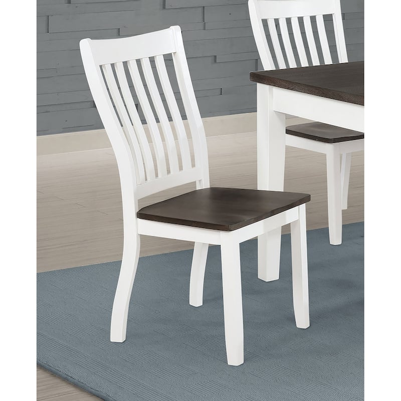 Kingman Distressed White Wood Dining Side Chair (Set of 2)