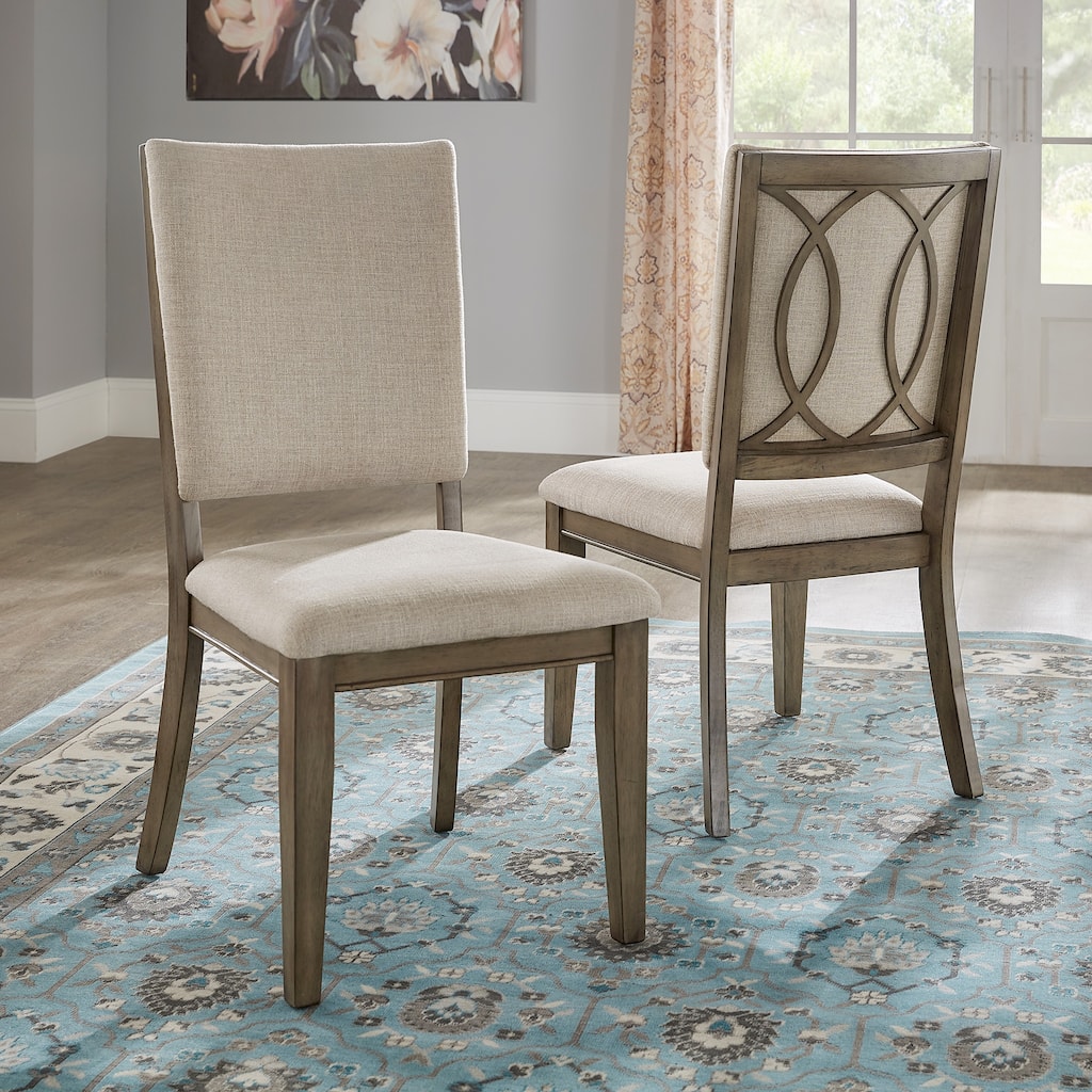 Fiona Antique Beige Fabric Dining Chairs (Set of 2) by iNSPIRE Q Classic