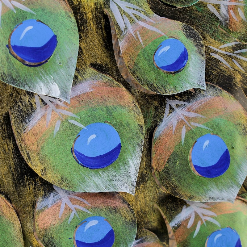 Novica Handmade Flaunting Peacock Steel Wall Sculpture