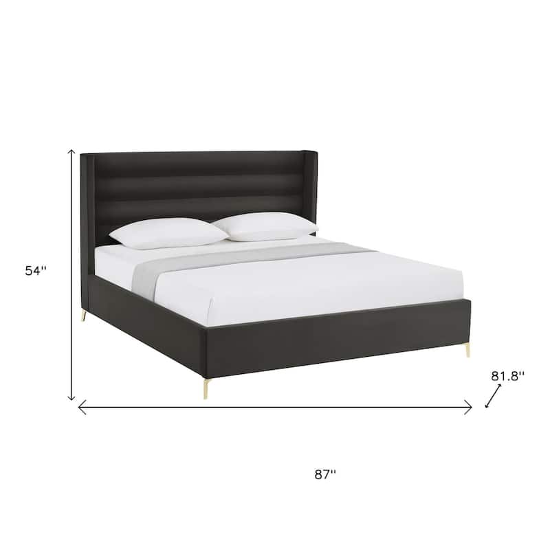 HomeRoots Green Velvet Upholstered Full Bed Frame
