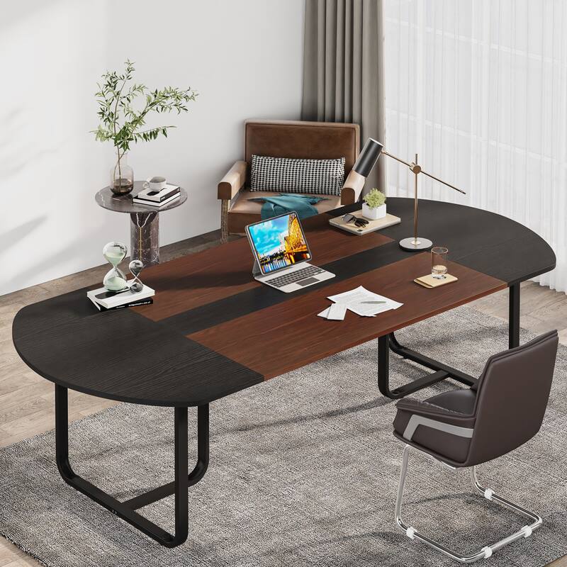 70.86" Large Oval Executive Computer Desk