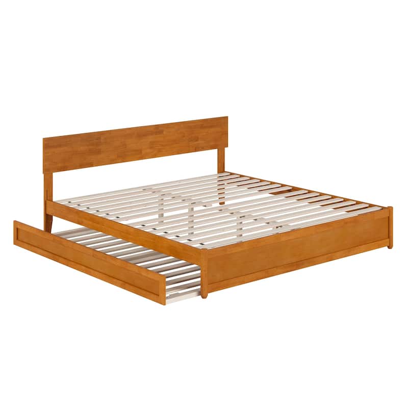 Wesley Platform Bed with Panel Footboard and Twin XL Trundle