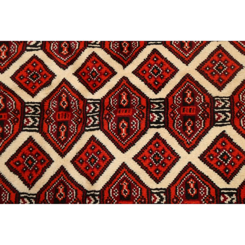 Traditional Geometric Balouch Persian Wool Area Rug Hand-knotted - 3'3" x 5'8"