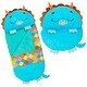 preview thumbnail 2 of 4, Happy Nappers: Pillow & Sleepy Sack: Medium - Triceratops Timmy - 54 x 20",3+