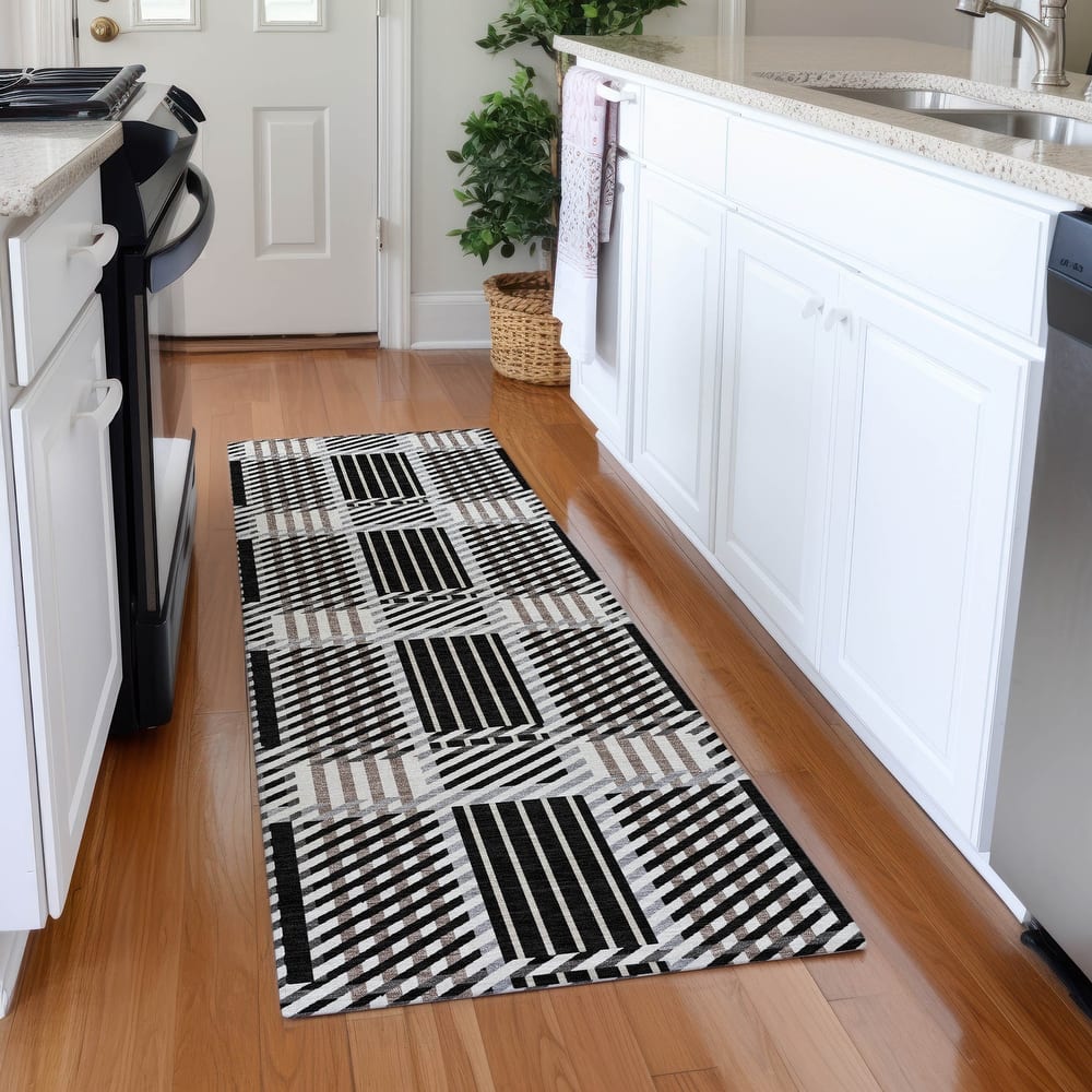 Premium Washable Super Soft Modern Plaid Mayfield Rug