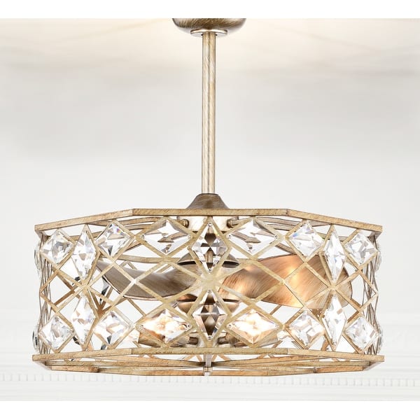 slide 2 of 18, Teodora 28-inch Antique Silver 6 Lights 3 Blades Lighted Ceiling Fan with Remote