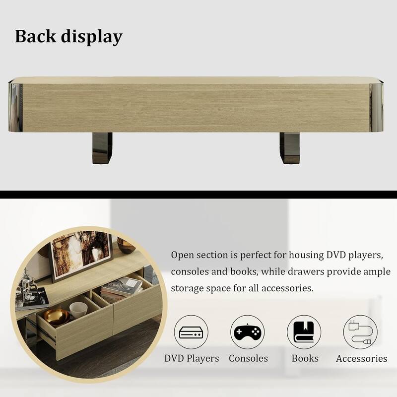 79 inch Wood TV Stand Partial Assembly Entertainment Center Modern Media Console with Drawers and Storage Cabinets
