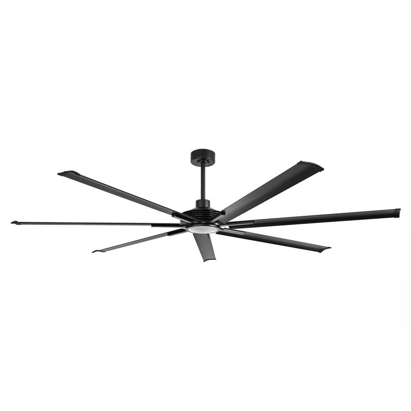 84"/ 100" Black Industrial Extra Large Commercial Ceiling Fan with Light
