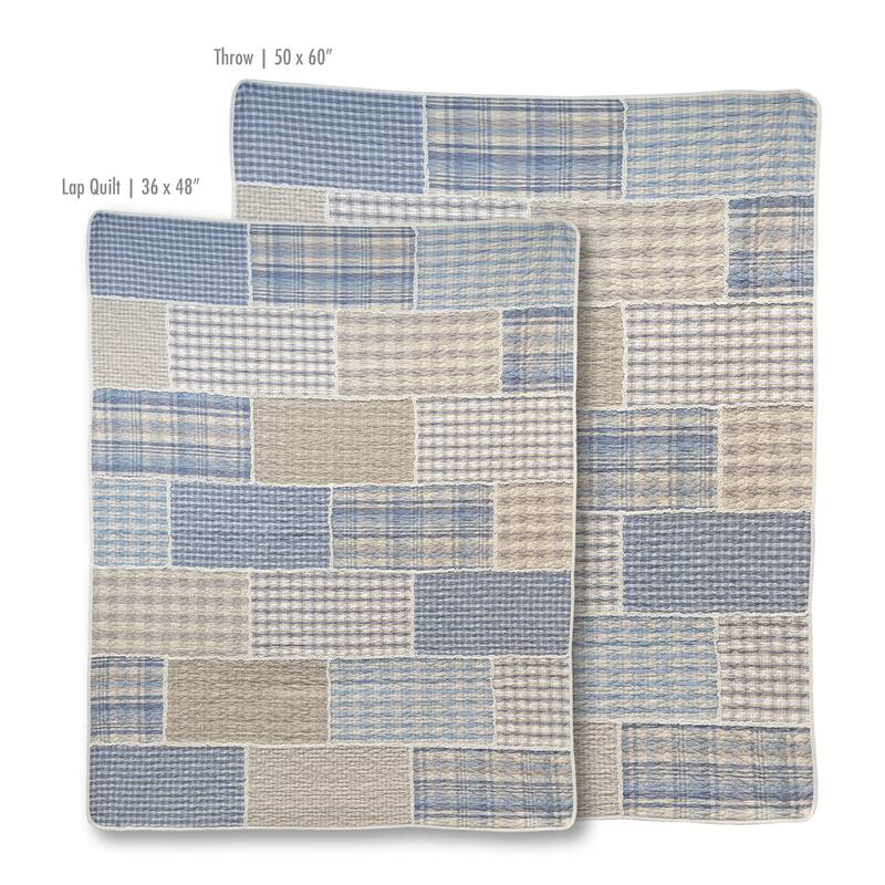 Donna Sharp Slate Cobblestone Cotton Lap Quilted Throw 36" x 48"