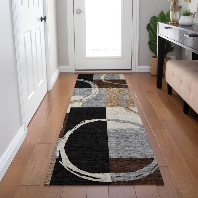 Machine Washable Indoor/ Outdoor Contemporary Chantille Rug